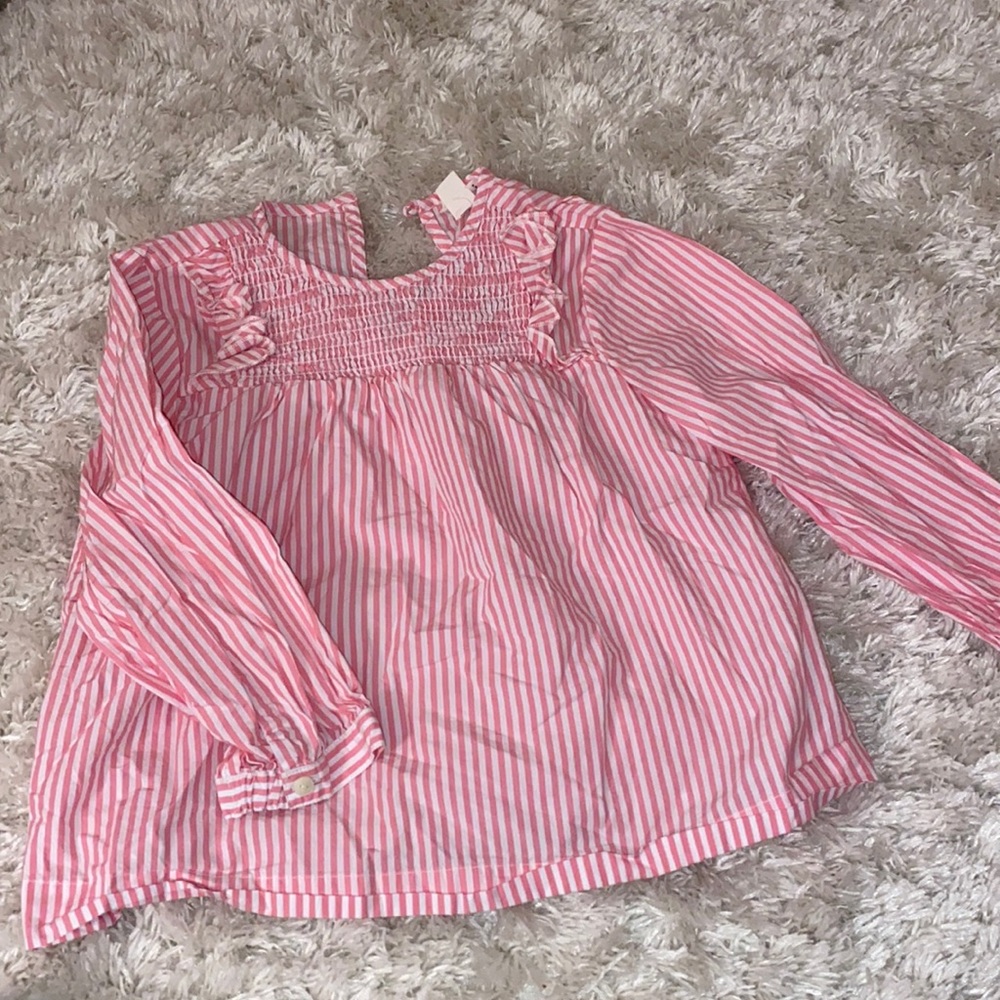 Beautiful pink and white smocked girls shirt Jcrew size 8